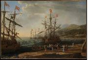 Claude Lorrain The Trojan Women Set Fire to their Fleet oil on canvas